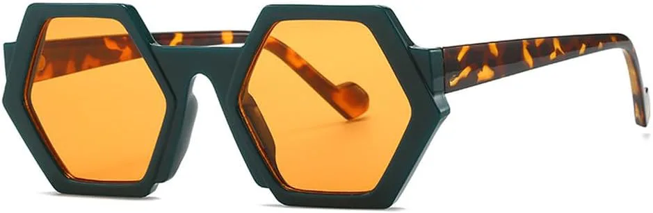 

Роскошные солнцезащитные очки Polygon для женщин и мужчин, модные винтажные очки в стиле панк, очки с защитой от УФ-излучения UV400 HVTVTLA, Green Yellow