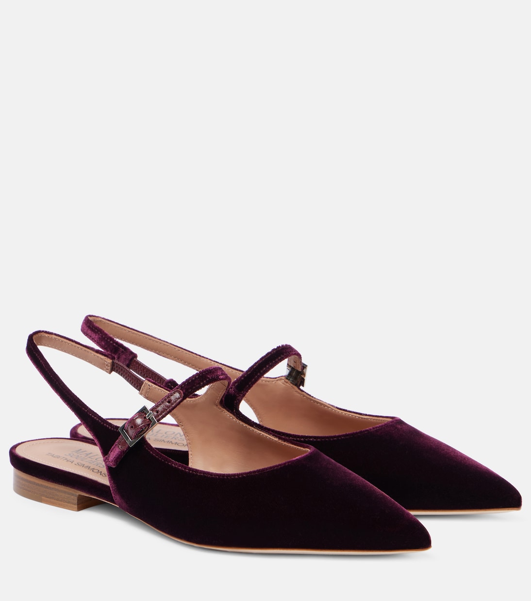 Бархатные балетки Karla с открытой пяткой Malone Souliers, Amethyst