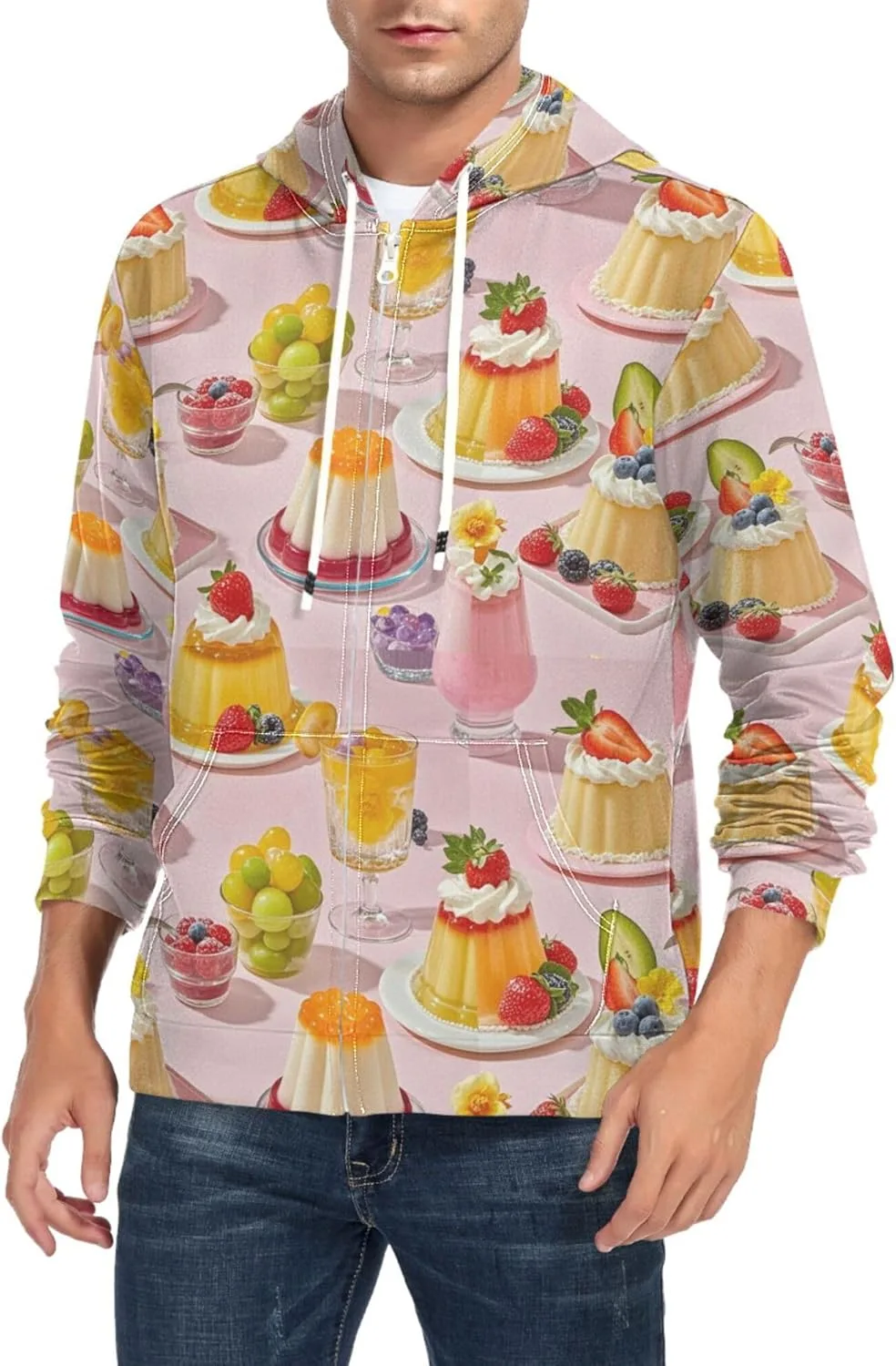 

Мужская толстовка с капюшоном на молнии Fruit Dessert Jellies Sweet CUPADA