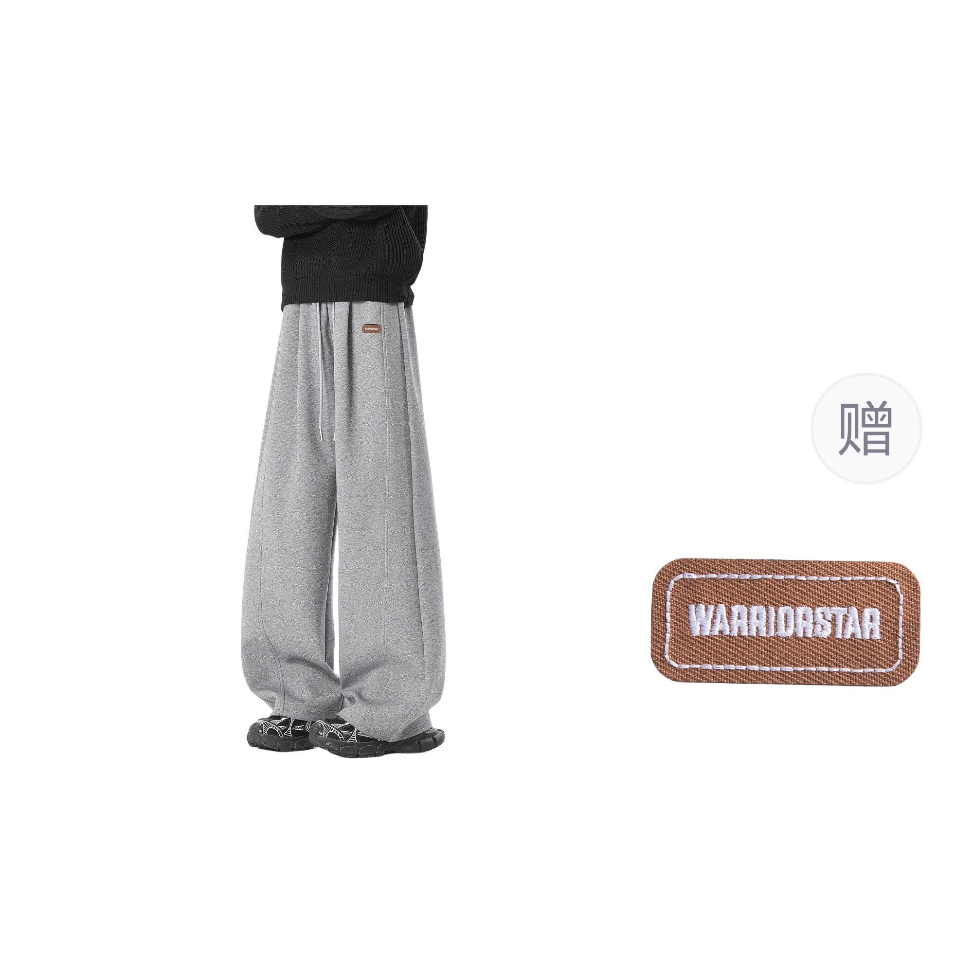 

Повседневные брюки Unisex утепленные с флисовой подкладкой прямого кроя WARRIOR, светло-серый[free diy badge]