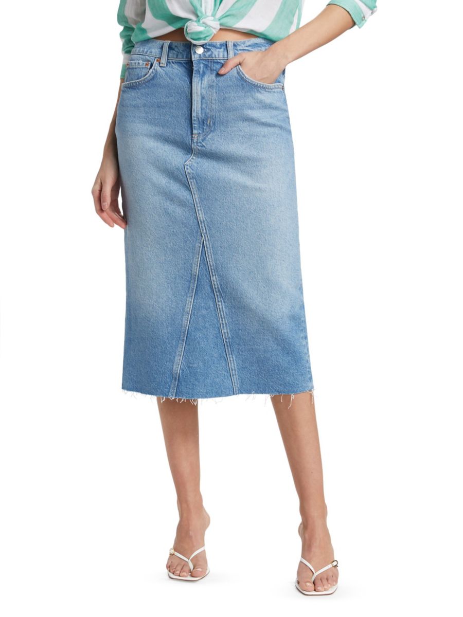 

Юбка из денима Highland Rails, цвет Baja Blue Raw Hem