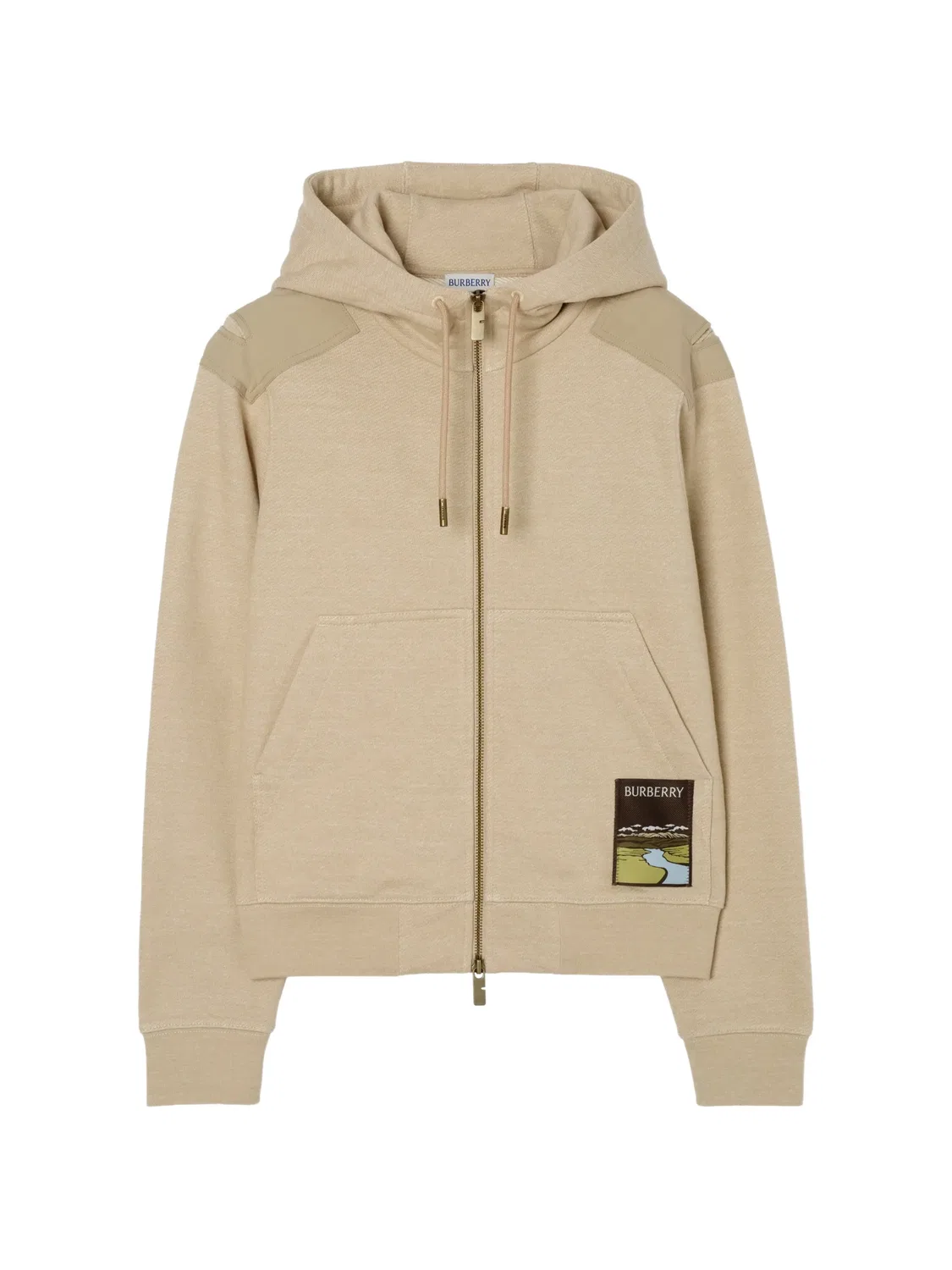 Худи Burberry, мужское, с принтом пейзажа, бежевый