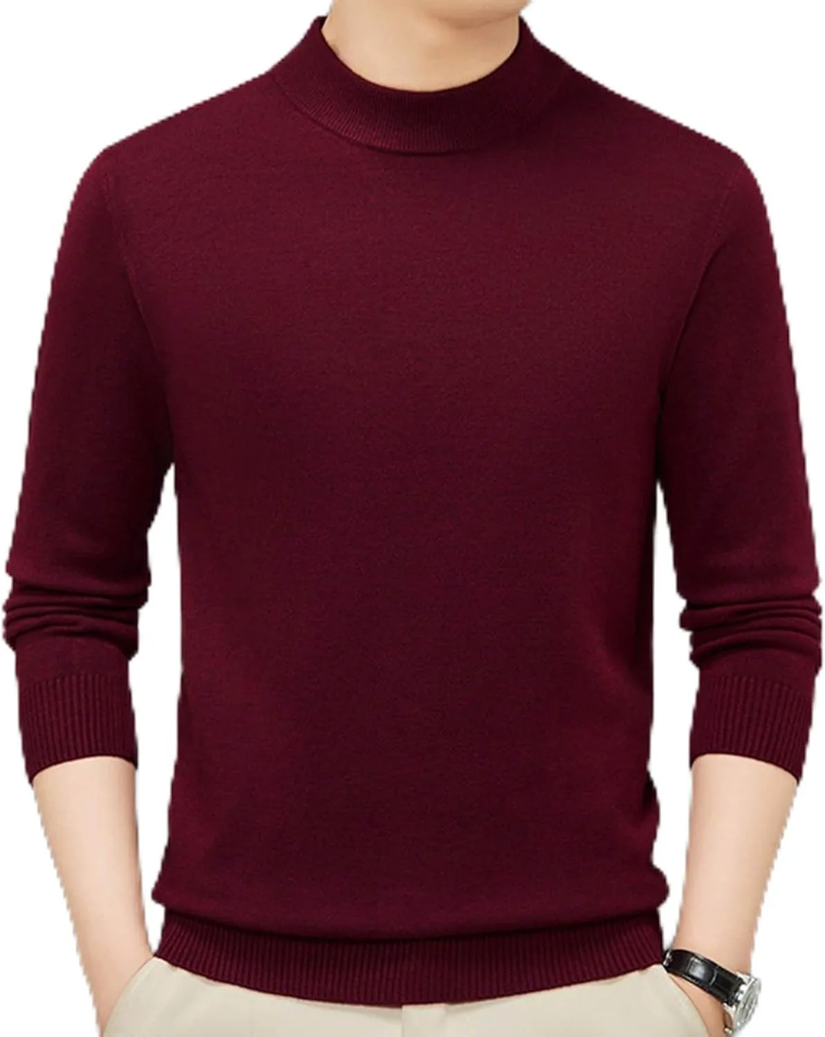 

Свитер с высоким воротником для мужчин, теплый, на зиму