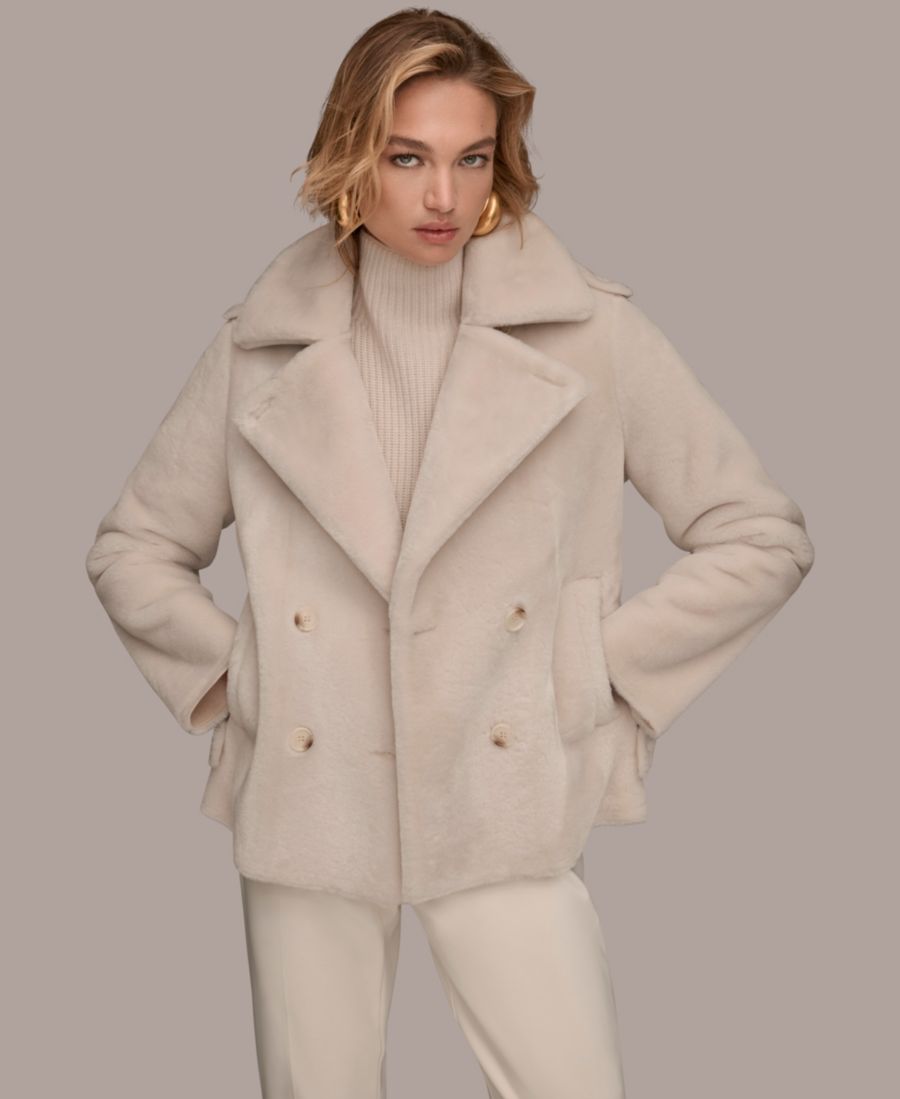 

Женское двубортное пальто Donna Karan New York, Ivory