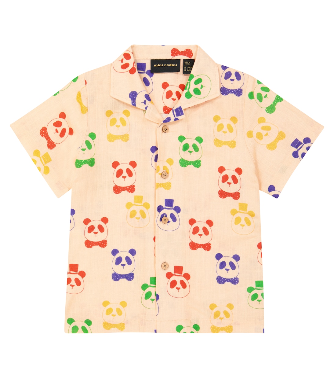 

Рубашка из льна и хлопка с принтом Mini Rodini, бежевый
