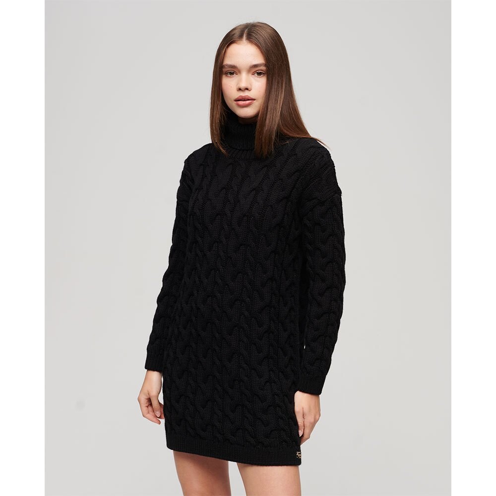 

Платье Superdry Roll Neck Cable Knit, черный
