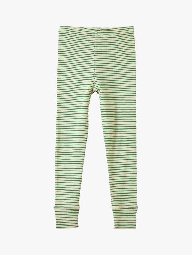 

Детские леггинсы Judd из хлопка в полоску Caramel, Green/Cream
