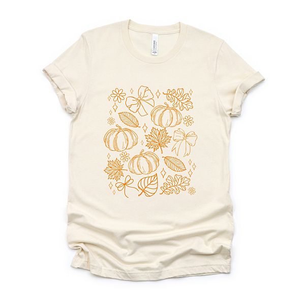 

Футболка с принтом Fall decorations outline Simply Sage Market, Cream