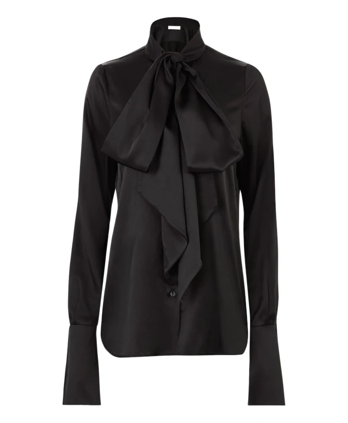 

Атласная блузка-петличка Nina Ricci, черный