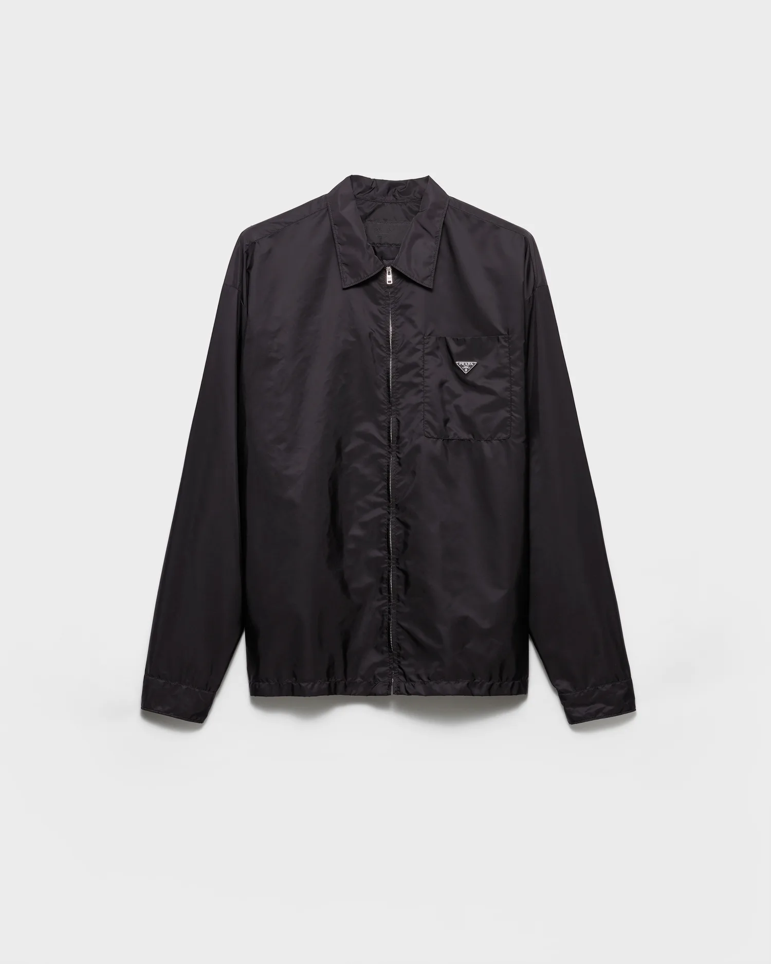 Рубашка на молнии из Re-Nylon Prada, черный