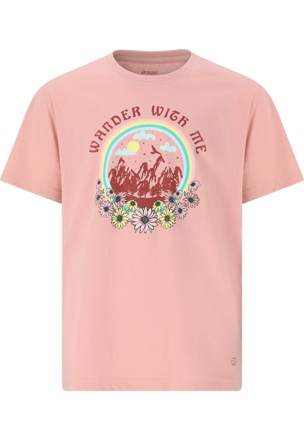 

Футболка с принтом MINKA UNISEX ZIGZAG, цвет misty rose
