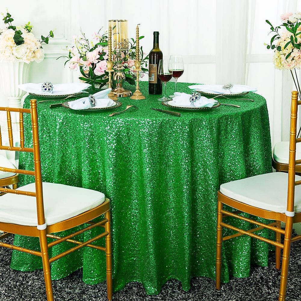 

Скатерть круглая Wedding Linens Inc., изумрудный