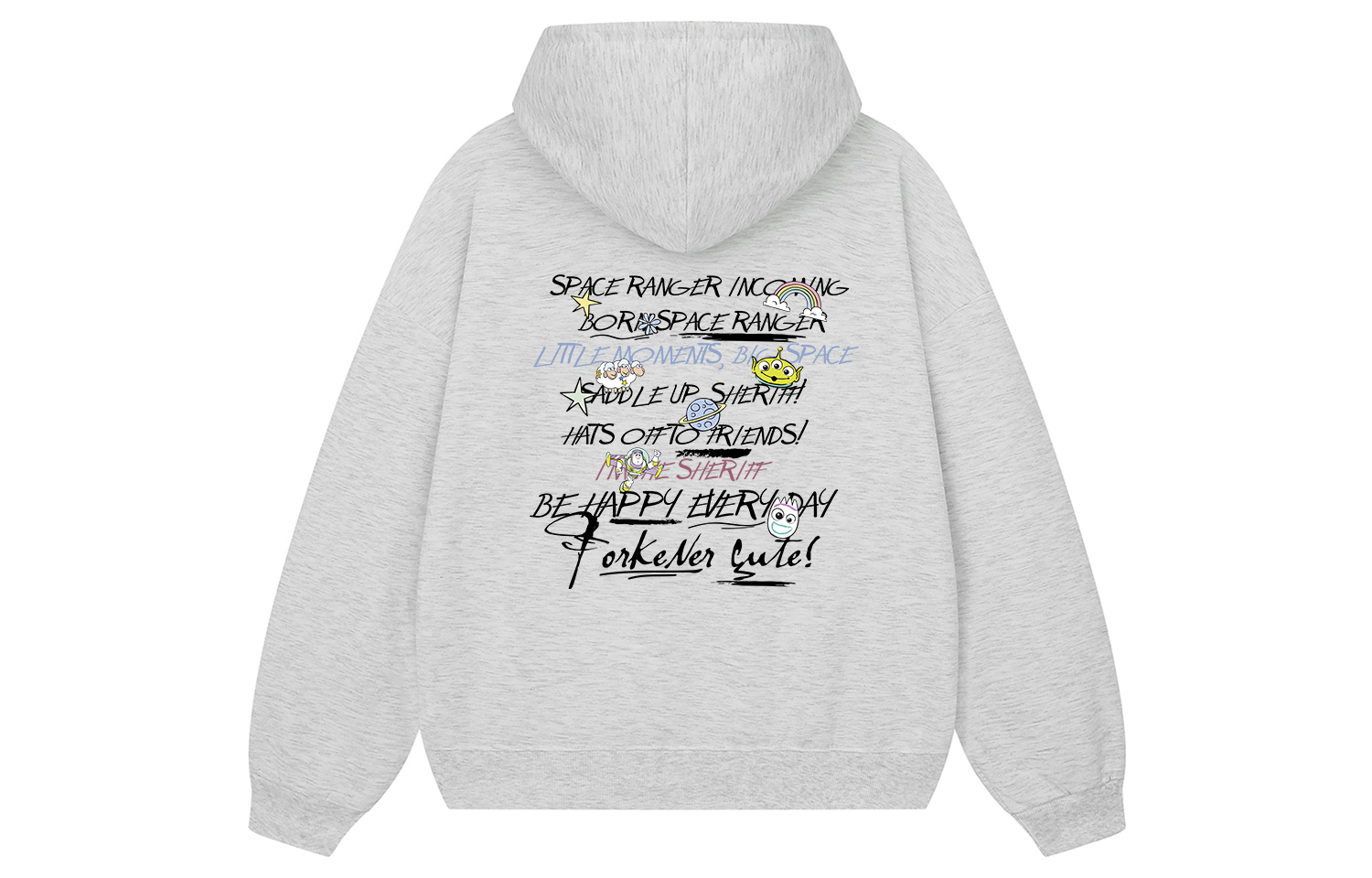 

Толстовка унисекс с изображением персонажей мультфильма «История игрушек» Disney, белый heather серый fleece-lined