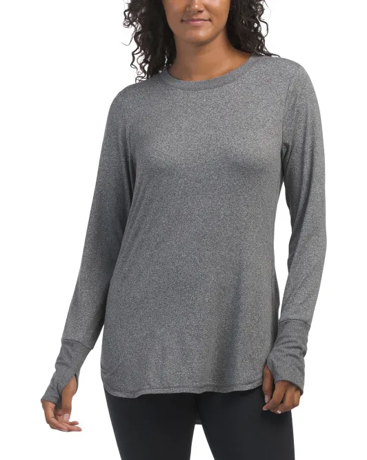 

Двойная персиковая туника с круглым вырезом Rbx, цвет Charcoal Heather