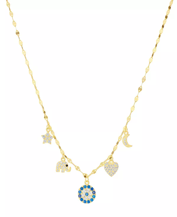 

Ожерелье с подвеской в виде глаза с кубическим цирконием (0,856 карата) из стерлингового серебра (также из 14-каратного золота поверх стерлингового серебра) Macy'S, gold