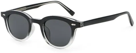 

Солнцезащитные очки из ацетата с поляризацией в стиле ретро для женщин, защита от УФ-излучения UV400, маленькие солнцезащитные очки для мужчин MTZJH, Black Clear Grey