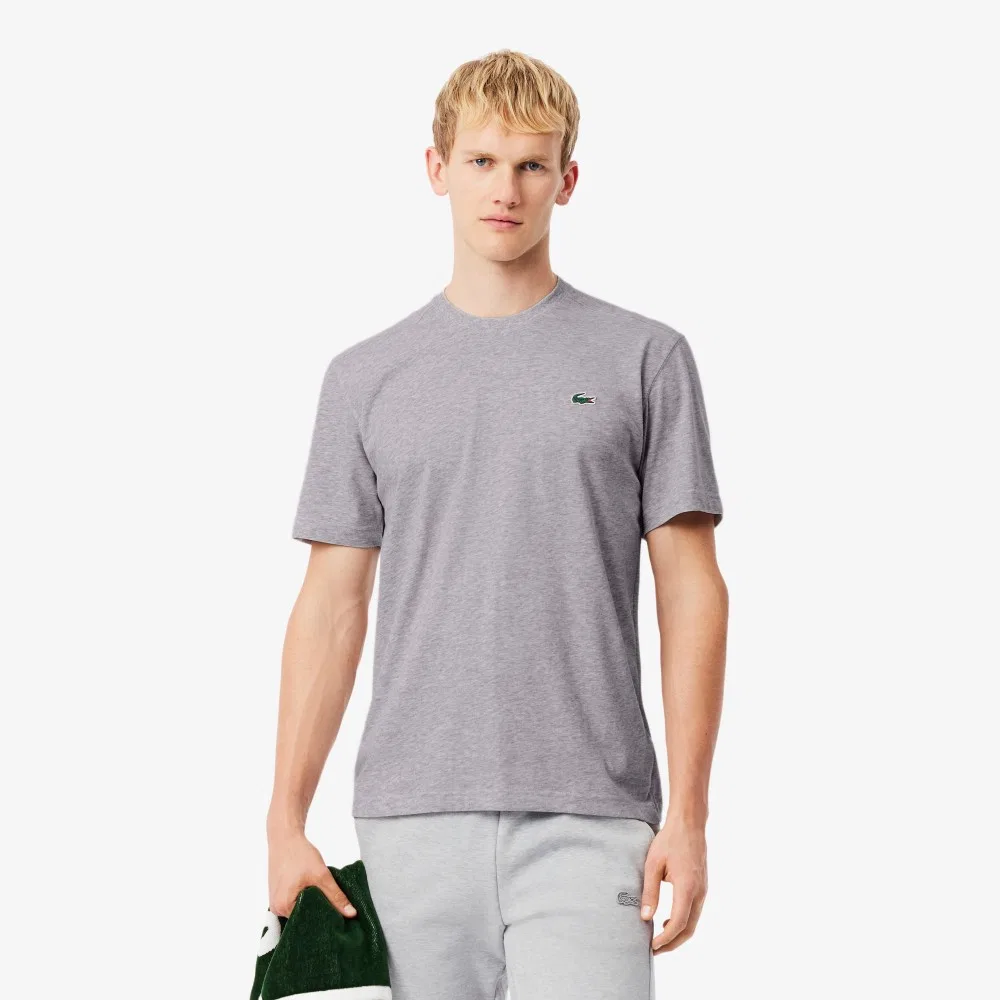 Мужская базовая тренировочная футболка меланжево-серая от Lacoste