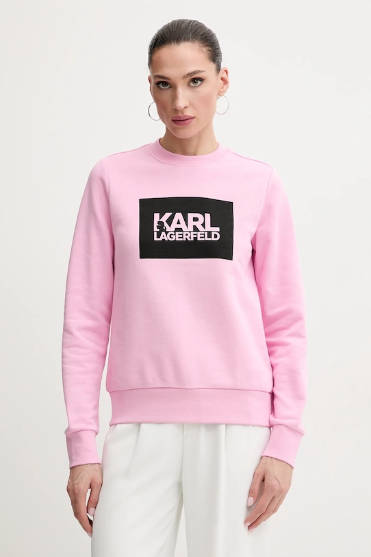 

Хлопковая толстовка Karl Lagerfeld, розовый