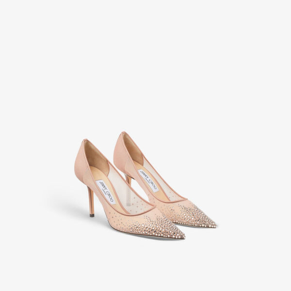 Туфли Love 85 на каблуке из сетки, украшенной кристаллами Jimmy Choo, розовый — фото 3