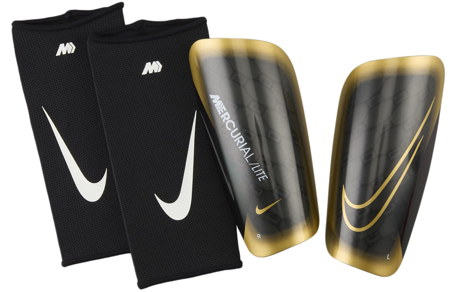 

Футбольные щитки Resin EVA Polycarbonate для взрослых защита голени Nike, черный/золотой