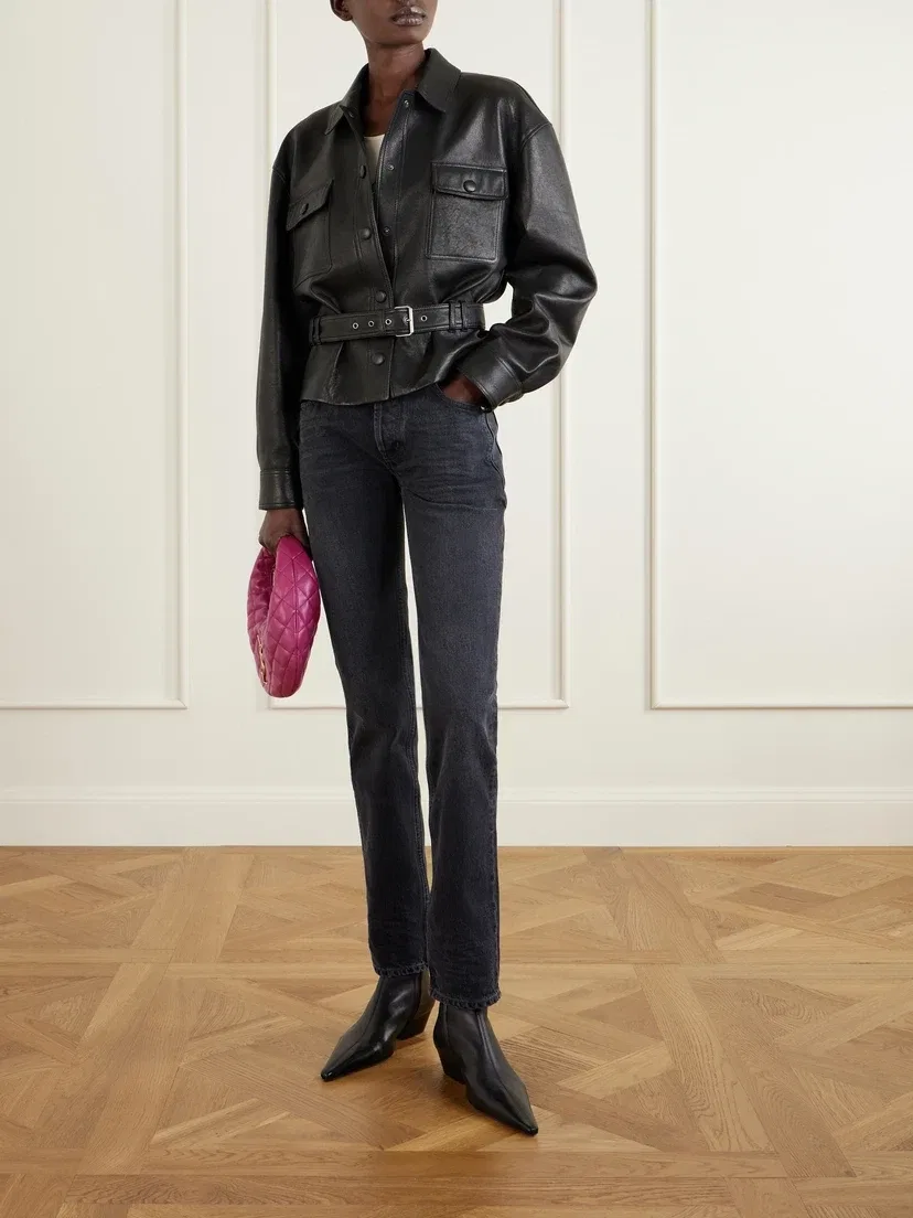 Icarino стеганая кожаная сумка-тоут SAINT LAURENT, красный — фото 2