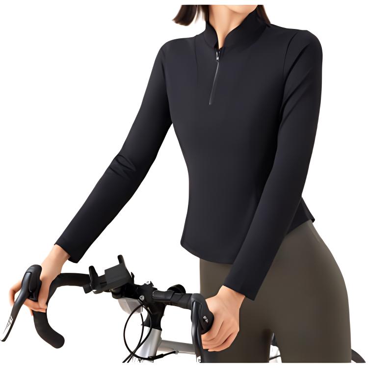 

361° Футболка женская черная с воротником стойка умеренно прямого кроя, Черный, 361° Футболка женская черная с воротником стойка умеренно прямого кроя