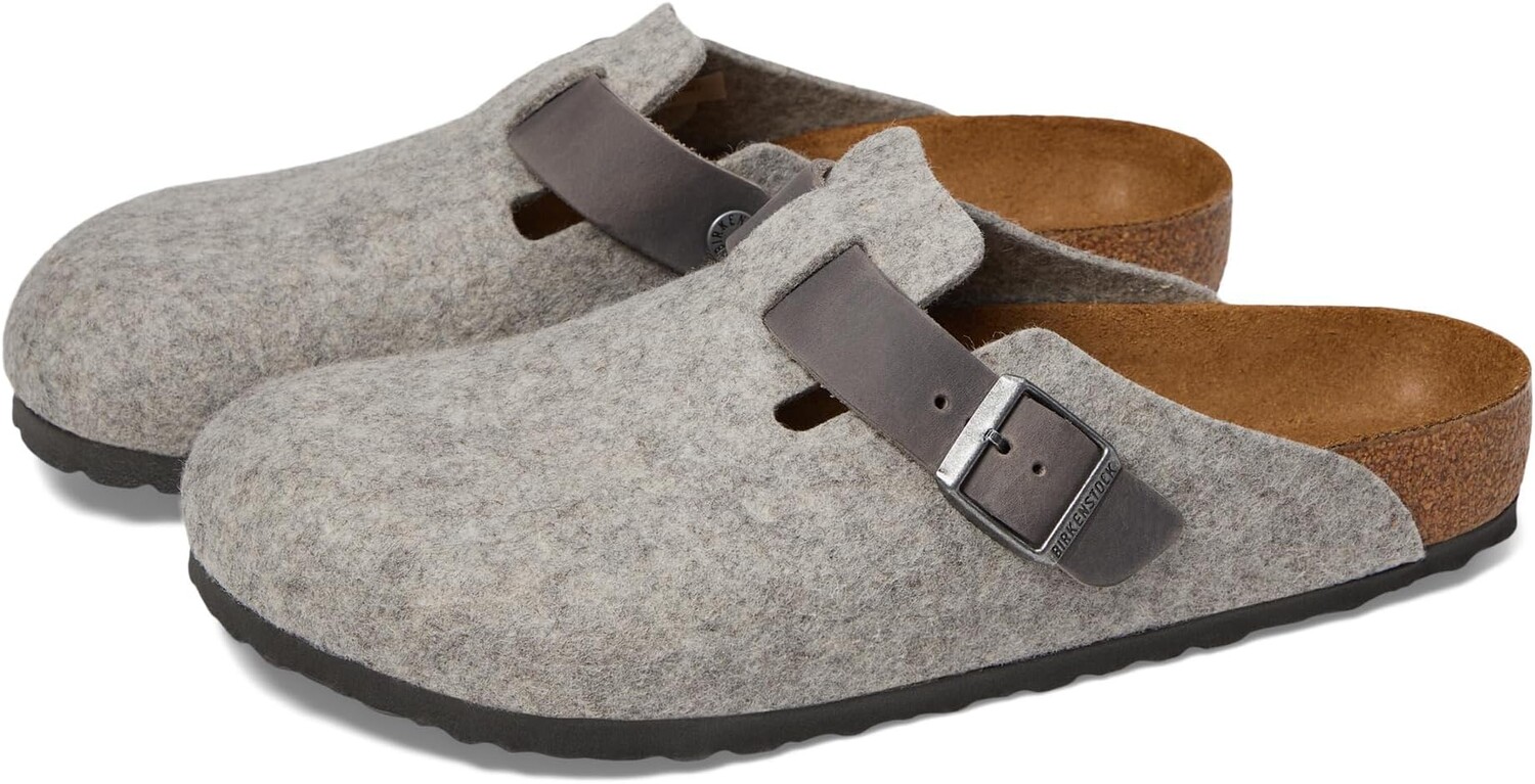 

Сабо Boston - Wool/Leather (Unisex) Birkenstock, цвет Light Gray/Iron