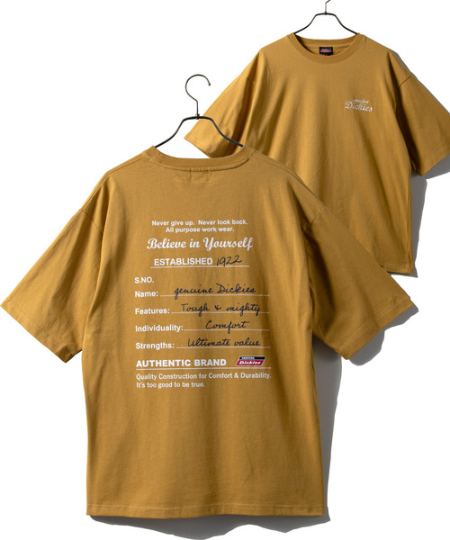 

Футболка с вышитым логотипом и принтом на спине Dickies, горчичный