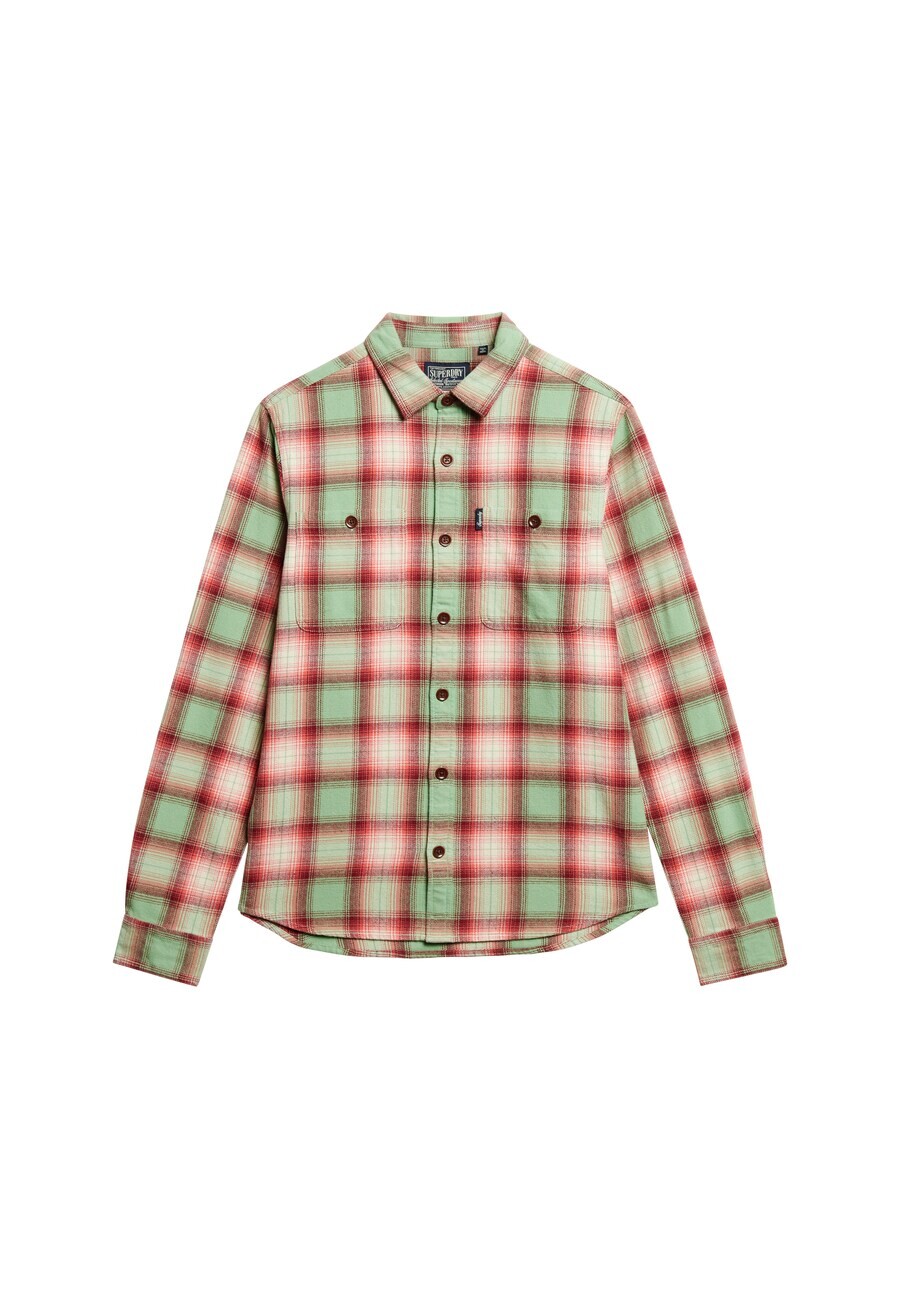 

Рубашка Superdry Comfort fit Button Up, кремовый/светло-зеленый/кроваво-красный