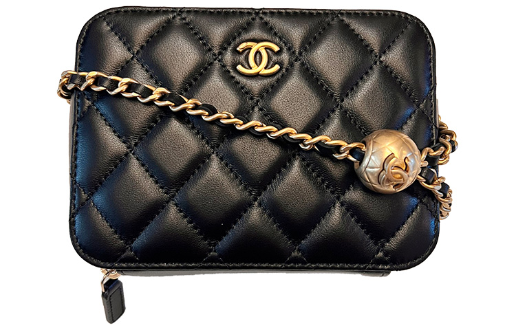 

CHANEL Женская черная сумка через плечо из овчины
