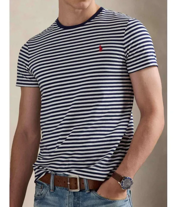 Футболка custom slim fit Polo Ralph Lauren, темно-синий — фото 4