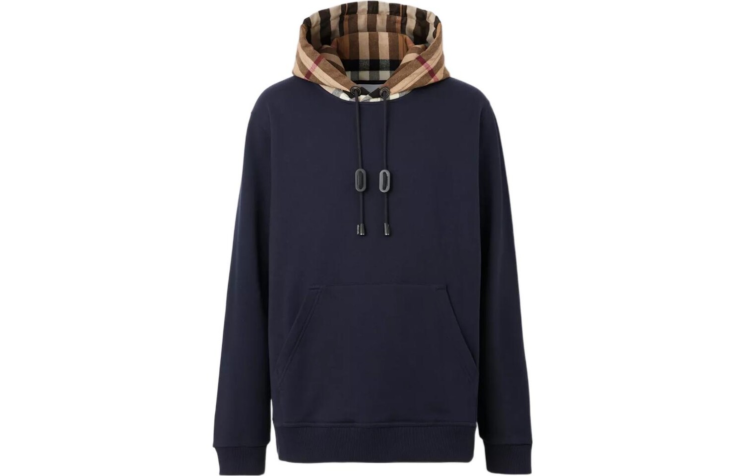 

Толстовка с капюшоном из хлопка с капюшоном в клетку Burberry, темно-синий