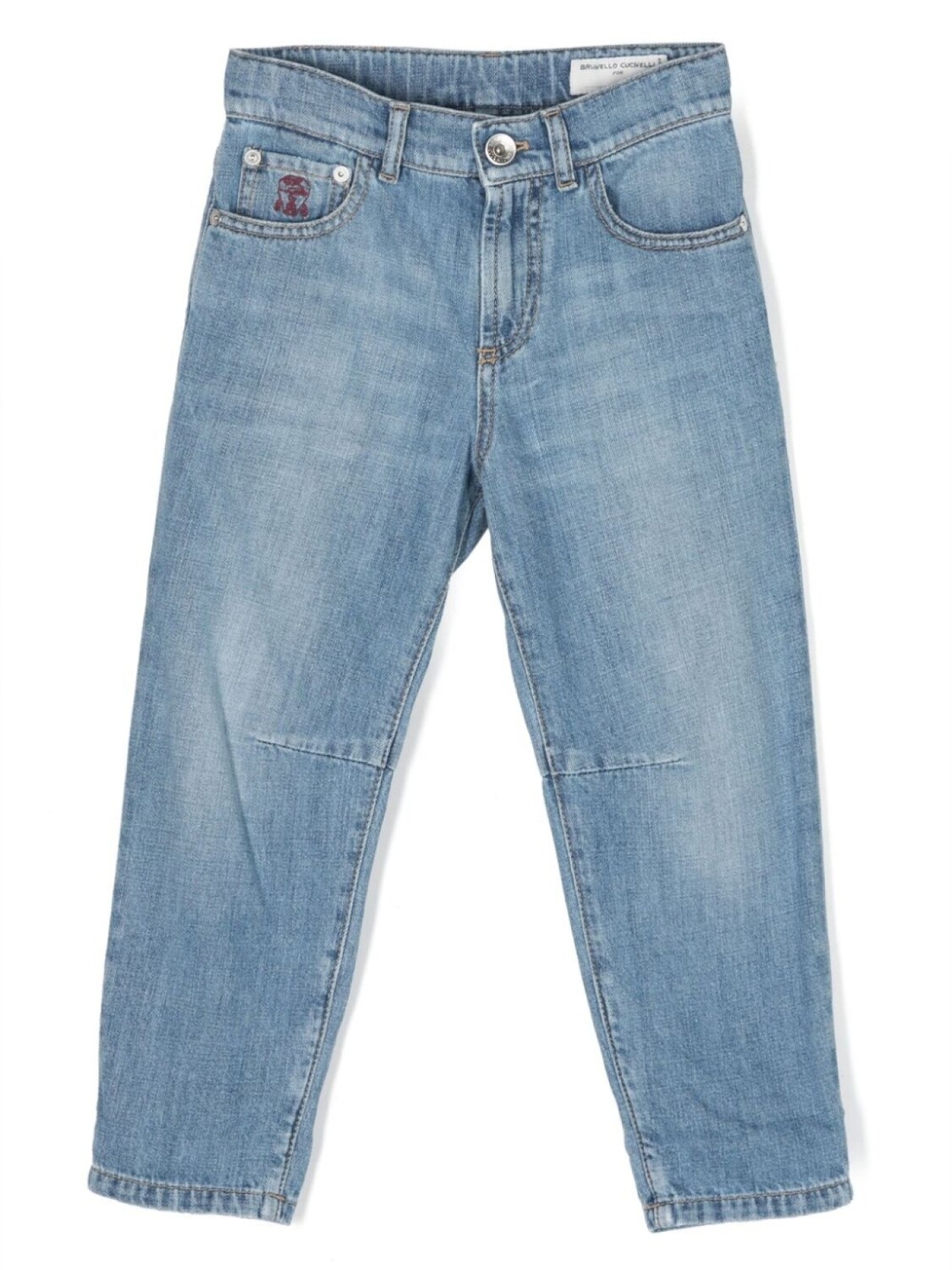 

Brunello Cucinelli Kids прямые джинсы средней посадки, синий