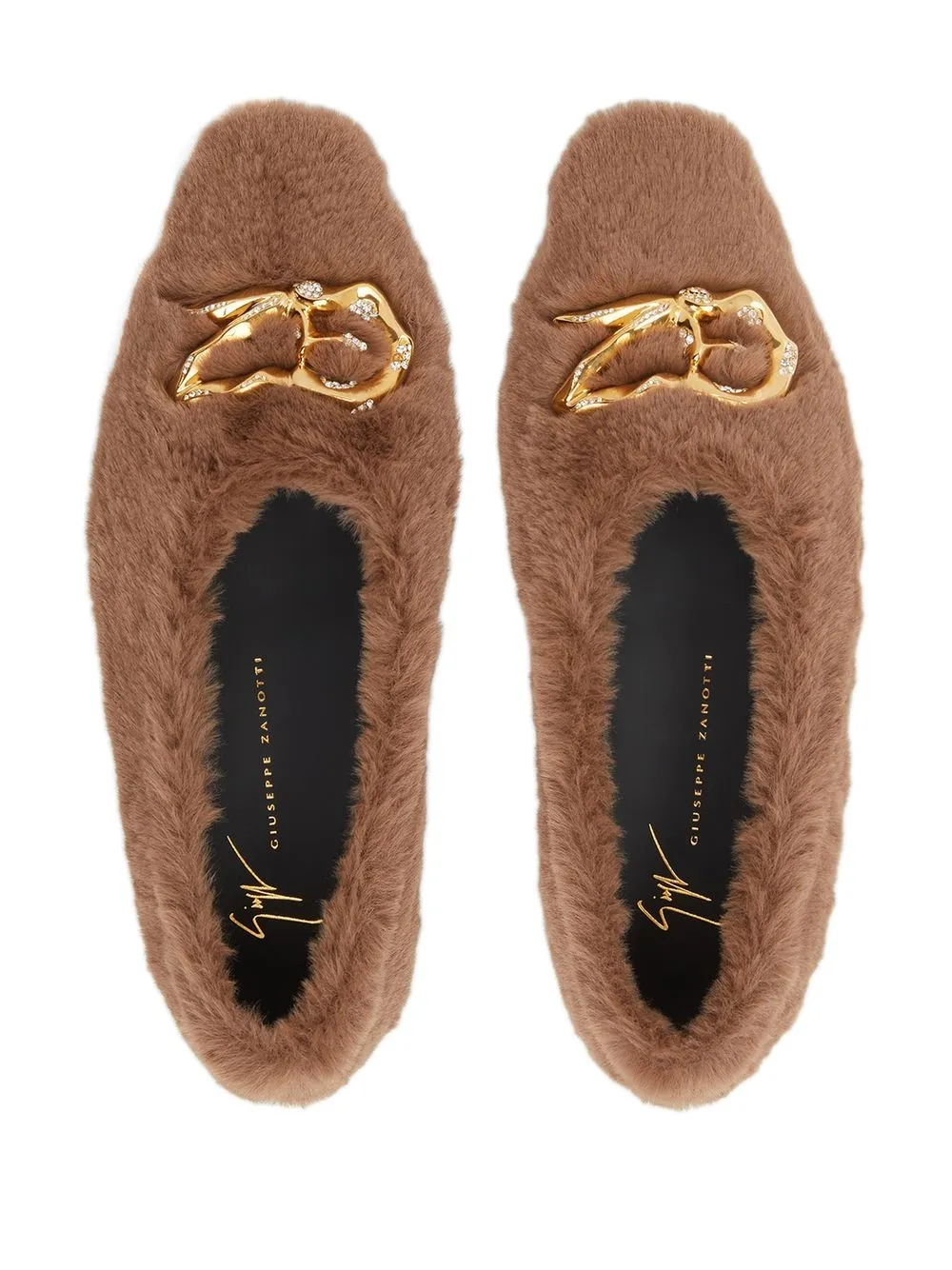 Лоферы Lucreciia с искусственным мехом Giuseppe Zanotti, коричневый — фото 4
