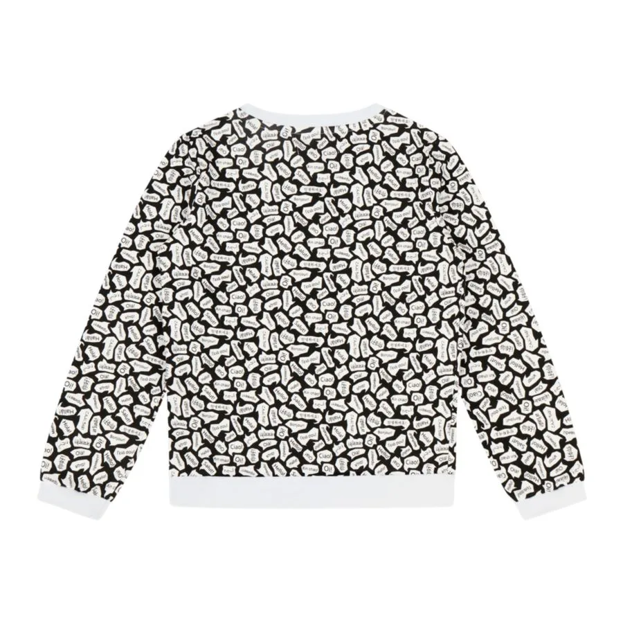 Mixed Up Clothing Детский комплект: толстовка с круглым вырезом и спортивные штаны - черно-белый - Hello — фото 3