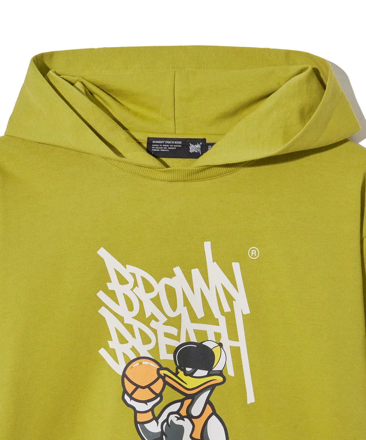 Детское худи с эффектом многослойности лаймовое от Brownbreath Kids — фото 4