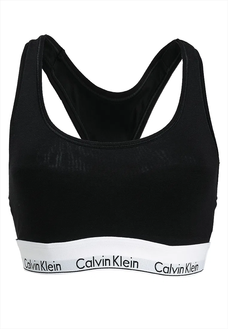 Бюстгальтер-бралетт, хлопок, Calvin Klein, белый