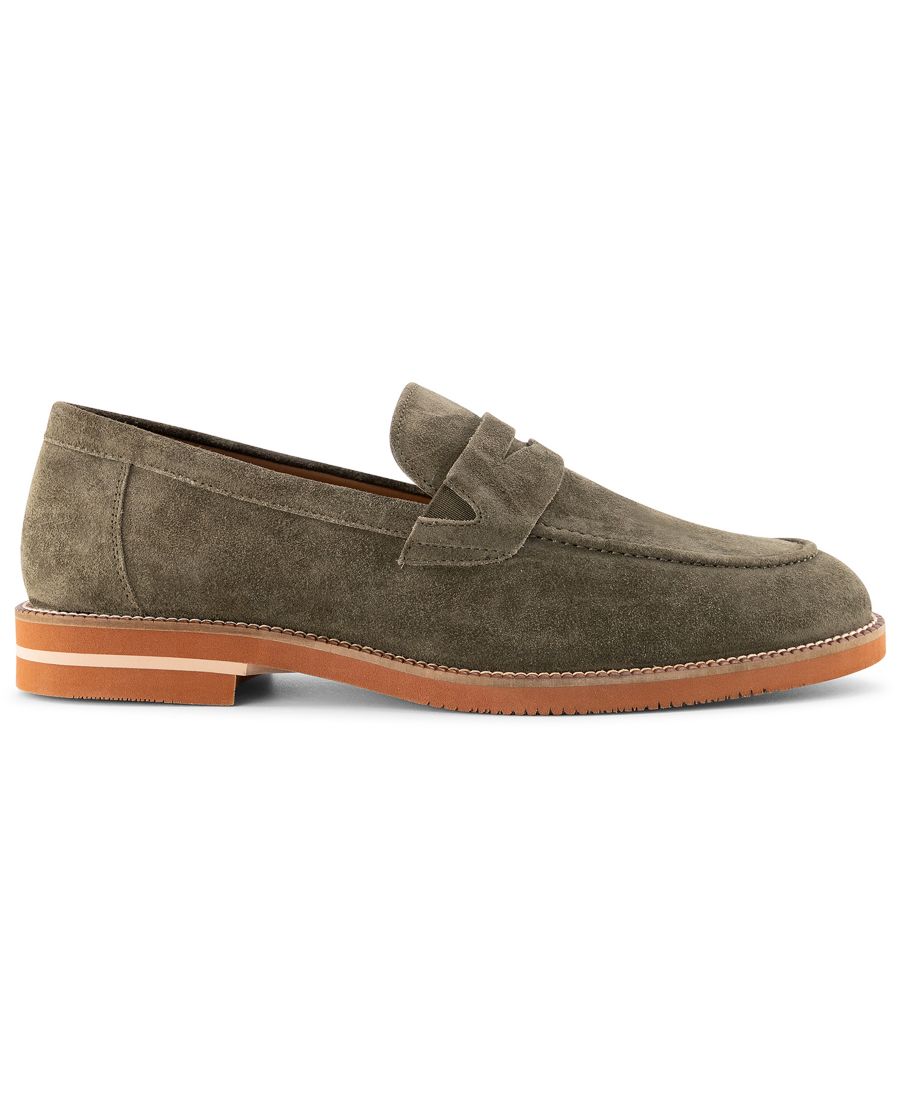 Мужские лоферы Brighton Penny без шнурков Anthony Veer, Olive suede — фото 2