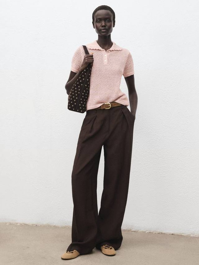 

Топ Limusin с ажурной вязкой Mango, Pastel Pink