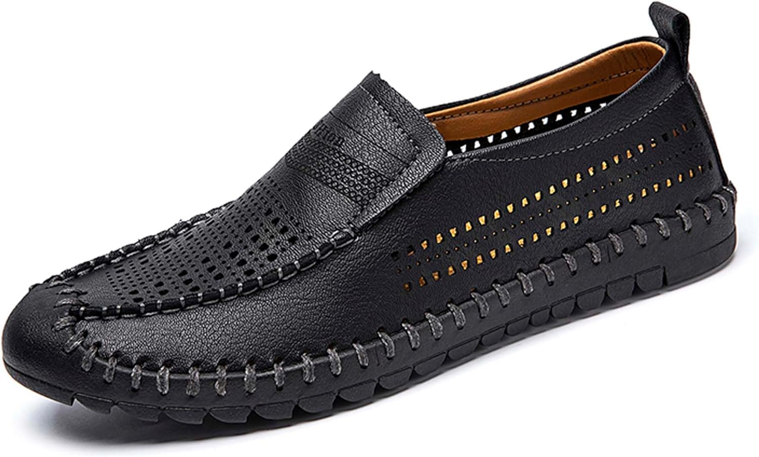 

Мужские дышащие прогулочные туфли DZBAJRQM, удобные повседневные кожаные туфли, легкие лоферы, ретро-деловые офисные туфли, вырезанные кожаные повседневные туфли, походные и водительские туфли, черный