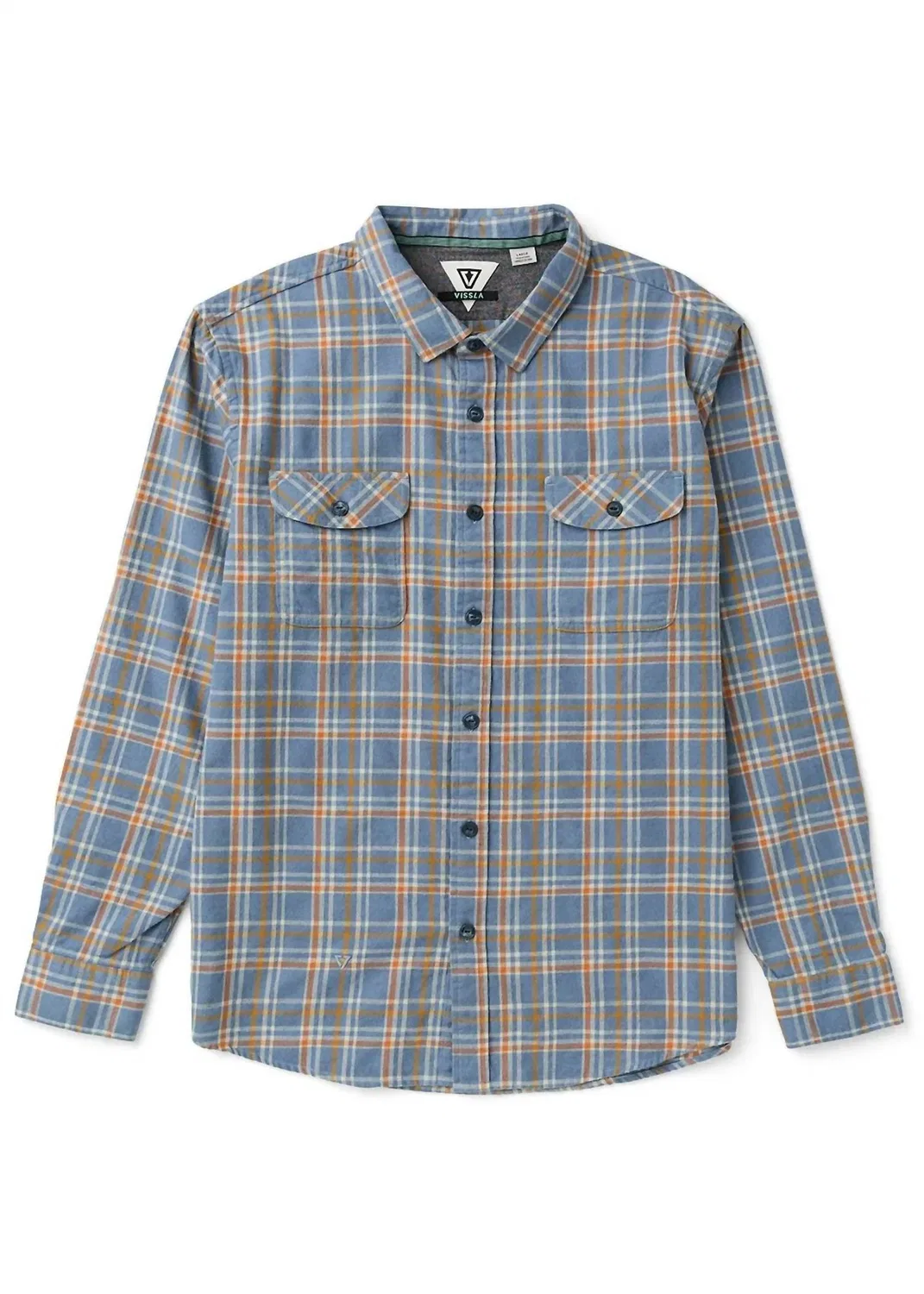 VISSLA Экологичная фланелевая блузка с длинными рукавами Central Coast в цвете Blue Haze — фото 2