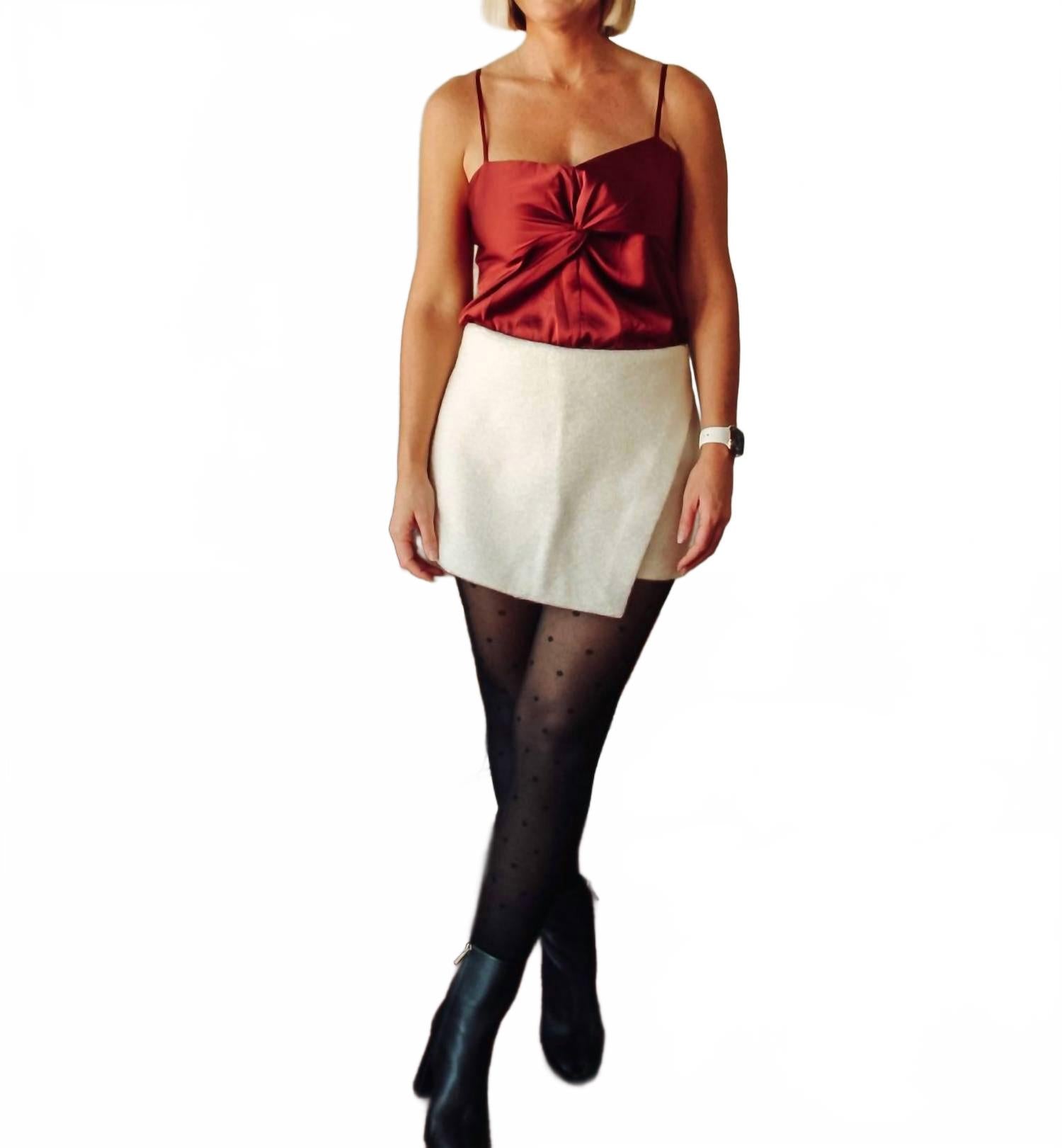 

MIOU MUSE Текстурированная юбка-шорты Grace белого цвета