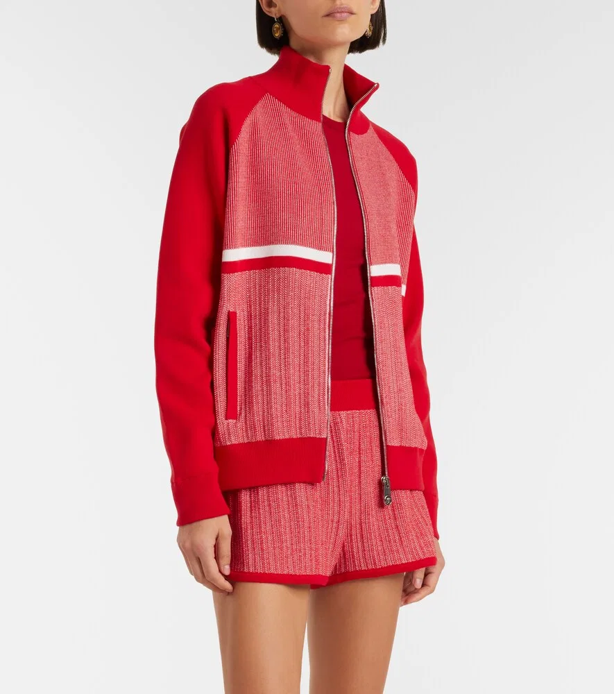Жаккардовая куртка из смесовой хлопковой ткани Versace, красный — фото 2