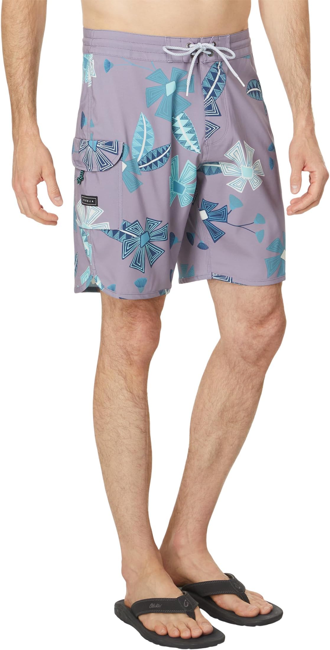 

Шорты для плавания VISSLA Tribal Tropics 18.5" Boardshorts, цвет Dusty Lilac