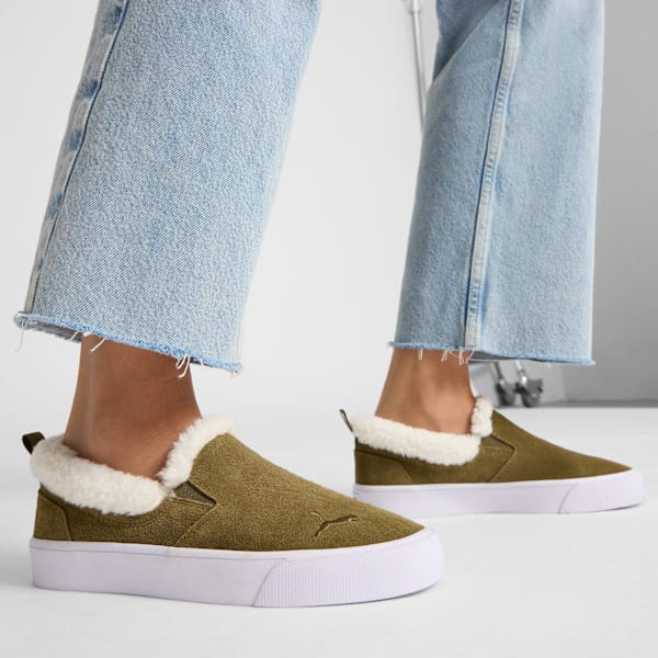 Женские туфли без застежек Bari Comfort Shearling Puma, зеленый — фото 2