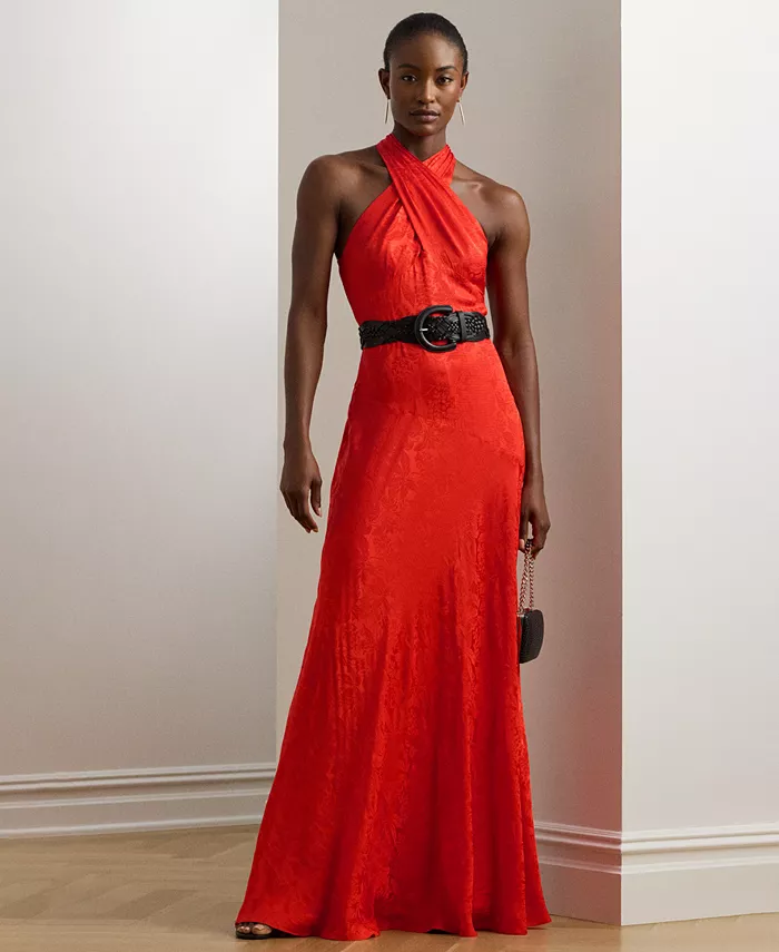 

Женское платье-халат с поясом и цветочным жаккардовым узором на бретелях Lauren Ralph Lauren