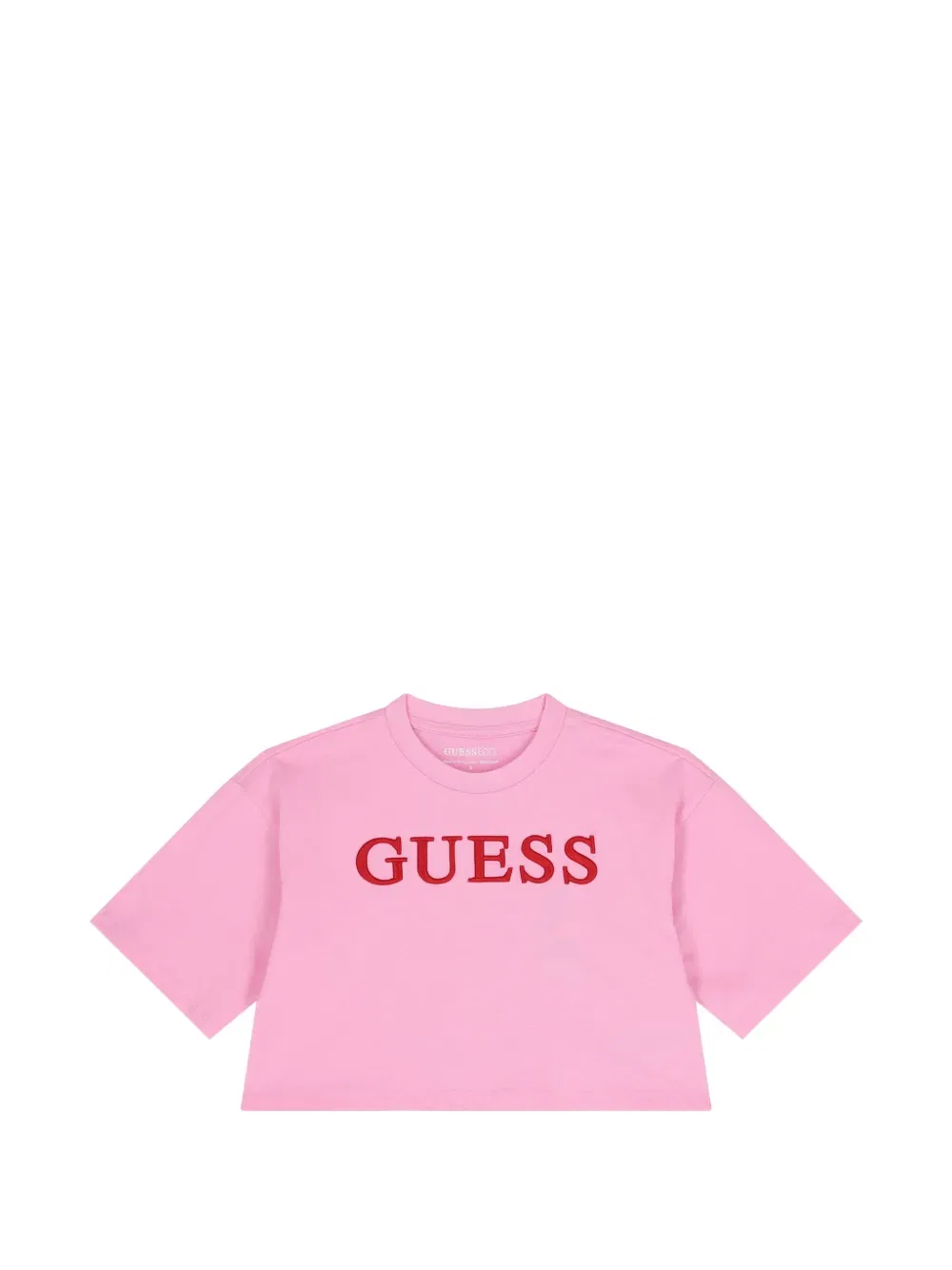 Футболка с вышитым логотипом Guess Kids, розовый