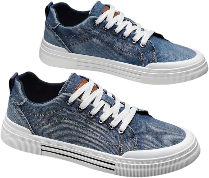 

Мужские повседневные скейтбордистские кроссовки из дышащей, модной джинсовой ткани из весенней коллекции, идеально подходят для повседневной носки или занятий спортом Hhhchpm, синий