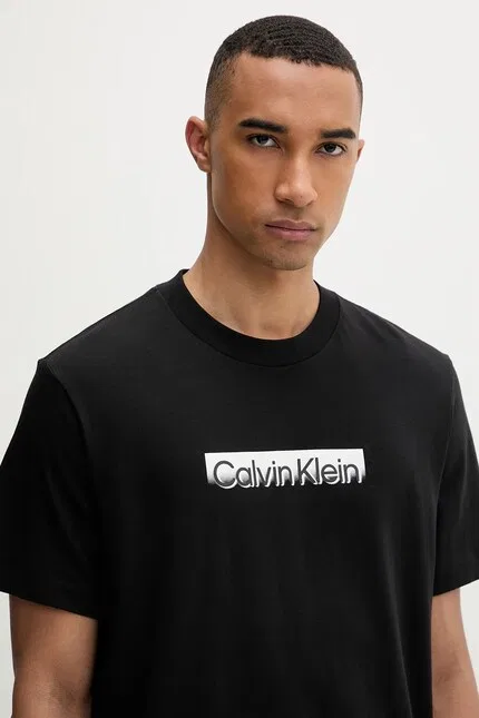 Футболка хлопковая Calvin Klein, черный — фото 4