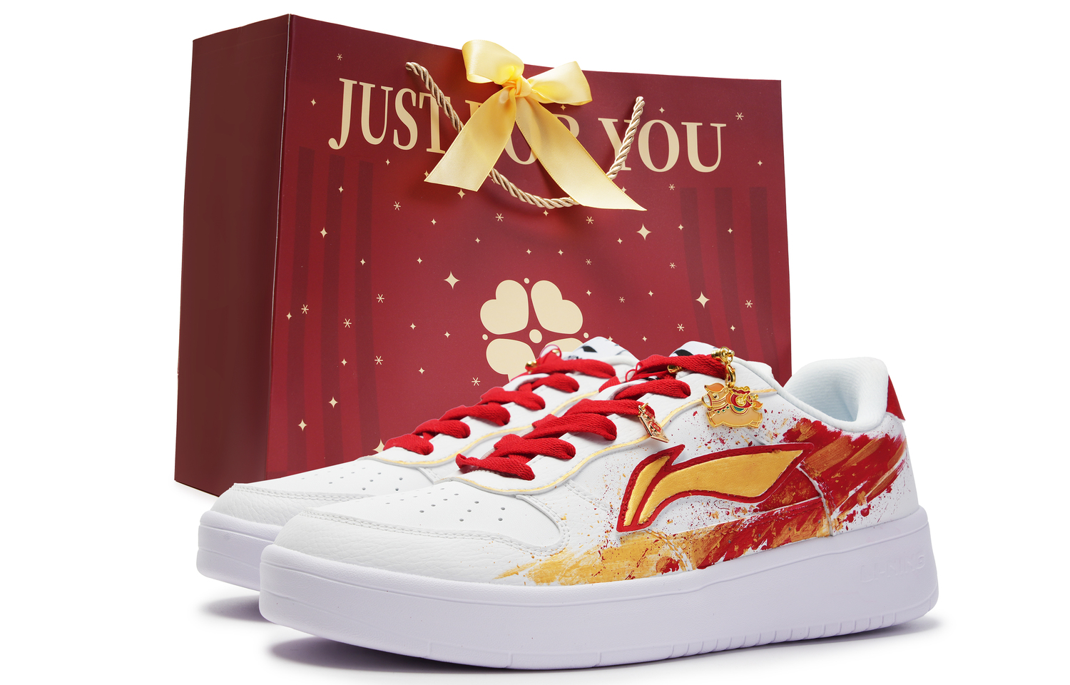 

Кроссовки для скейтбординга Li-Ning Floating Boat с противоскользящей, износостойкой и дышащей подошвой, низкие, мужские, золотоen horse brings blessing